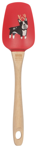 Spoonula Spatula With Wooden Handle - Yule Dog With Antlers 10 Inch from Now Designs