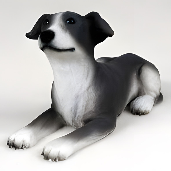 Dog Lover Hand-painted Figurine - Greyhound Blue & White Puppy From Conversation Concepts