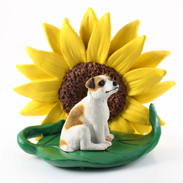 Dog Lover Hand-painted Figurine - Jack Russell Terrier Brown & White W/smooth Coat Sunflower From Conversation Concepts Dog Lover Hand-painted Figurine - Jack Russell Terrier Brown & White W/smooth Coat Sunflower From Conversation Concepts