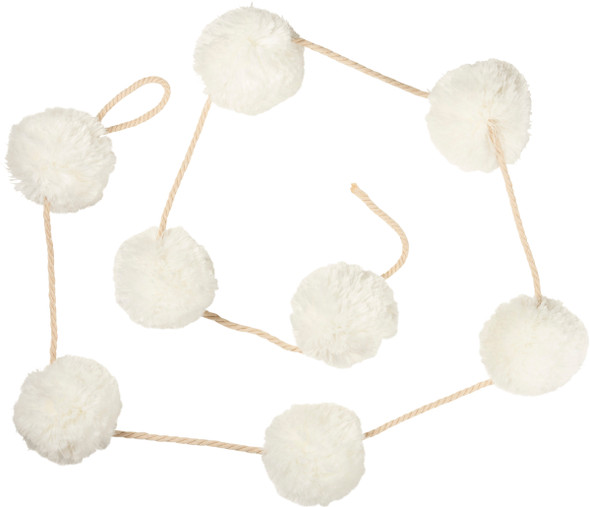 Cream Colored Pom-Pom Garland 72 Inch from Primitives by Kathy