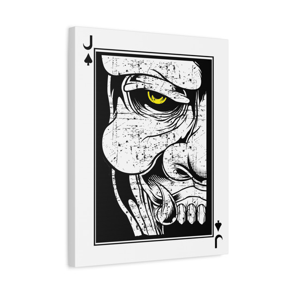 Shadows of the Jack: Black and White Playing Card Art - Unframed Canvas Wall Art Decor 16″ x 20″ (Vertical)/1.25"