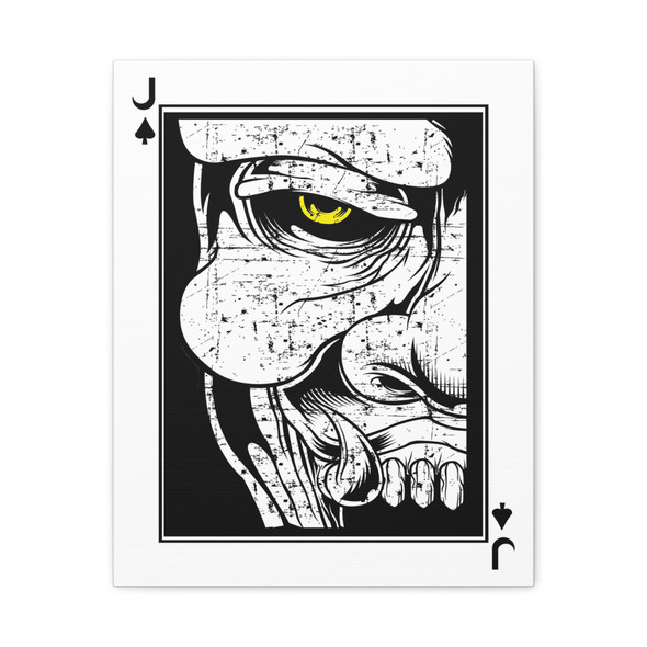 Shadows of the Jack: Black and White Playing Card Art - Unframed Canvas Wall Art Decor 16″ x 20″ (Vertical)/1.25"