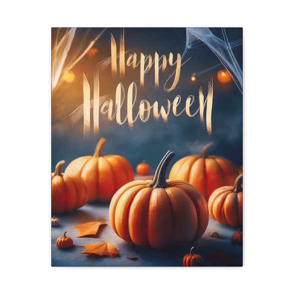 Harvest Moon's Enchantment: Pumpkin Symphony, Seasonal Halloween - Unframed Canvas Wall Art Decor 16″ x 20″ (Vertical)/1.25"