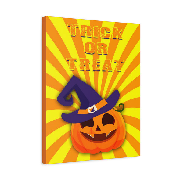 Spooky Jack-o'-Lantern Celebration, Trick Or Treat Graphic Design - Unframed Canvas Wall Art Decor 16″ x 20″ (Vertical)/1.25"
