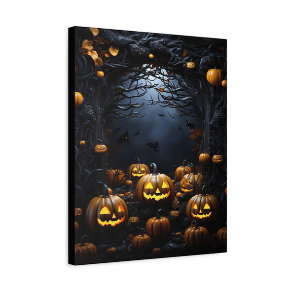 Whispers of the Haunted Forest, Halloween Digital Art Landscape - Unframed Canvas Wall Art Decor 16″ x 20″ (Vertical)/1.25"