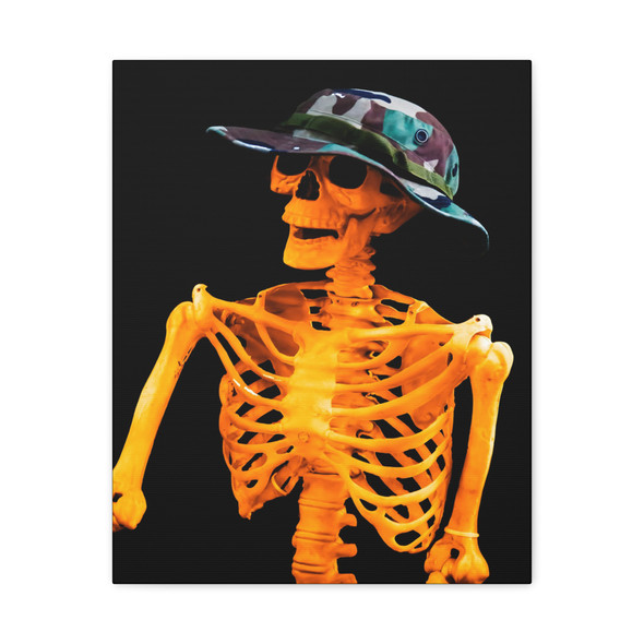 Bone Structure in High Contrast, Military-Inspired Anatomy - Unframed Canvas Wall Art Decor 16″ x 20″ (Vertical)/1.25"