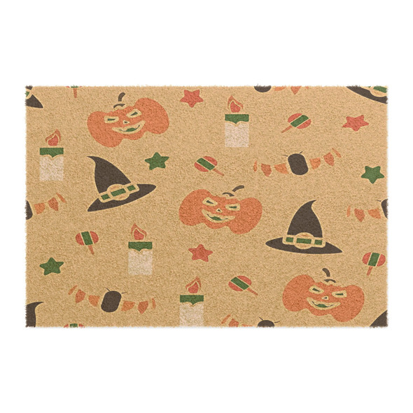 Halloween Anti-Slip Coir Doormat 24" x 16" - Halloween Whimsy: Festive Patterns, Playful Jack-o'-Lanterns