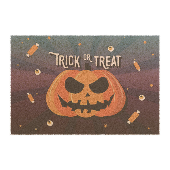 Trick or Treat Halloween Anti-Slip Coir Doormat 24" x 16" - Pumpkin Spooktacular