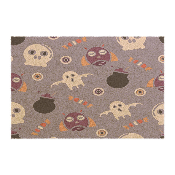 Halloween Anti-Slip Coir Doormat 24" x 16" - Spectral Carnival: Playful Character Pattern