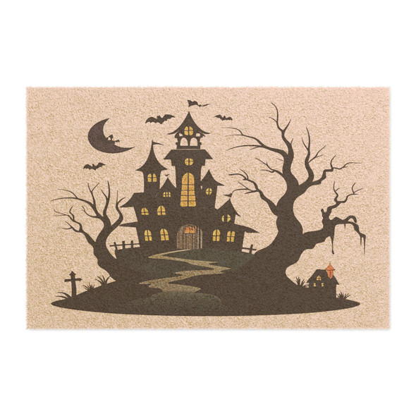 Halloween Anti-Slip Coir Doormat 24" x 16" - Midnight Manor Haunted House