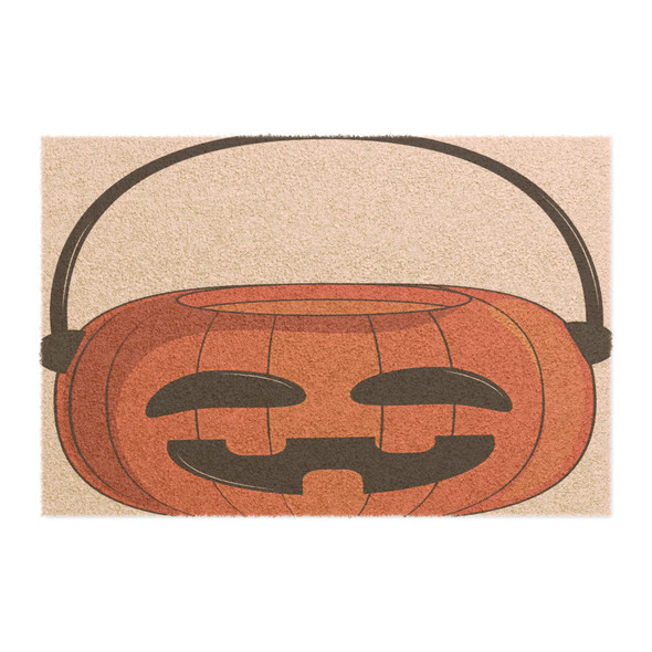 Halloween Anti-Slip Coir Doormat 24" x 16" Trick-or-Treat Pumpkin