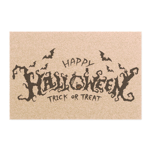 Halloween Anti-Slip Coir Doormat 24" x 16" - Spooky Trick or Treat Bat Vibes