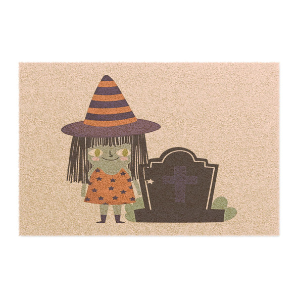 Halloween Anti-Slip Coir Doormat 24" x 16" - Witch's Graveyard Glee