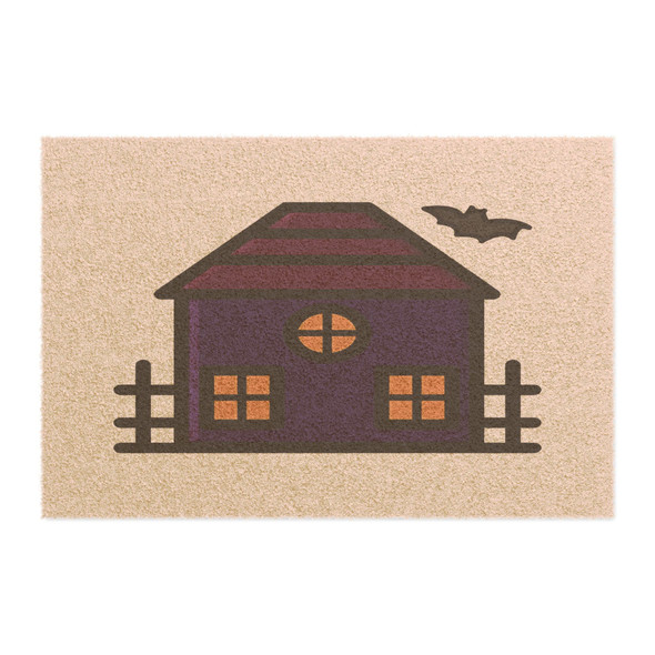 Halloween Anti-Slip Coir Doormat 24" x 16" - Haunted House