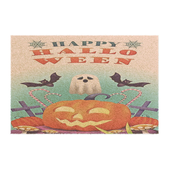 Happy Halloween Anti-Slip Coir Doormat 24" x 16" - Halloween Boo