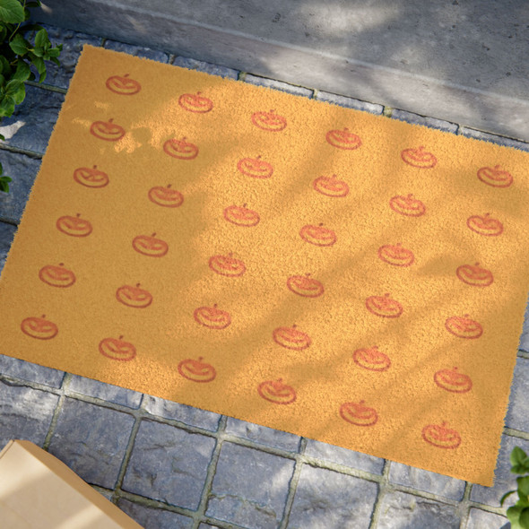Halloween Anti-Slip Coir Doormat 24" x 16" - Pumpkin Parade