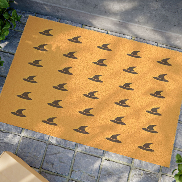 Halloween Anti-Slip Coir Doormat 24" x 16" - Witch Hat Parade Halloween Anti-Slip Coir Doormat 24" x 16" - Witch Hat Parade