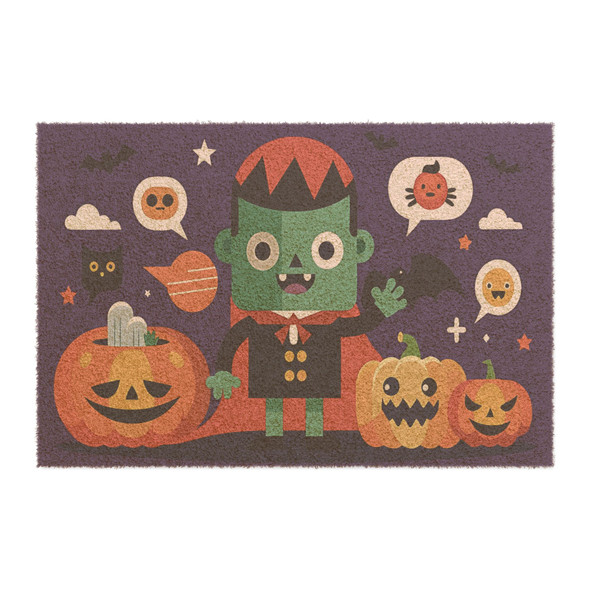 Halloween Anti-Slip Coir Doormat 24" x 16" - Frankie's Halloween Bash