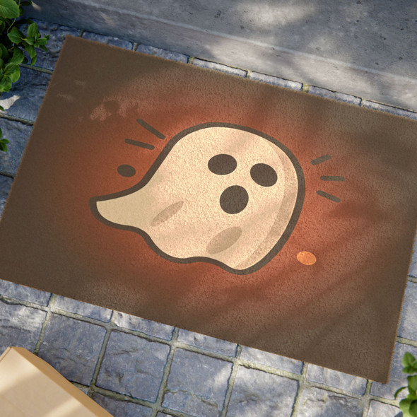 Halloween Anti-Slip Coir Doormat 24" x 16" - Spooky Smile