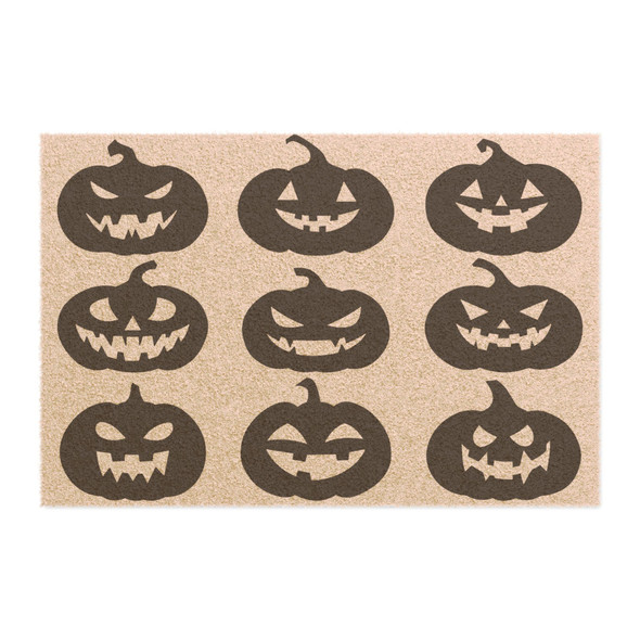 Halloween Anti-Slip Coir Doormat 24" x 16" - Halloween Pumpkin Parade