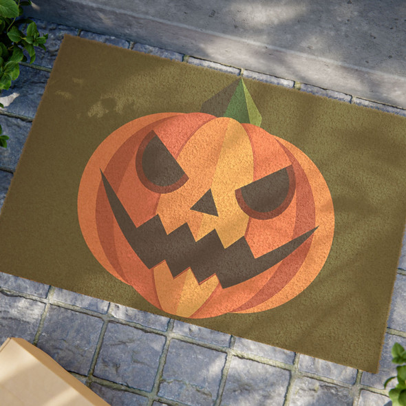 Halloween Anti-Slip Coir Doormat 24" x 16" - Angular Jack