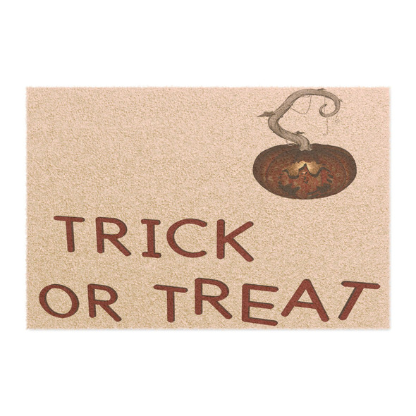 Halloween Anti-Slip Coir Doormat 24" x 16" - Trick or Treat: Classic Pumpkin