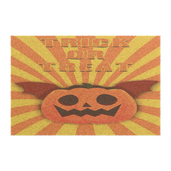 Halloween Anti-Slip Coir Doormat 24" x 16" - Halloween Pumpkin Radiance: Trick or Treat