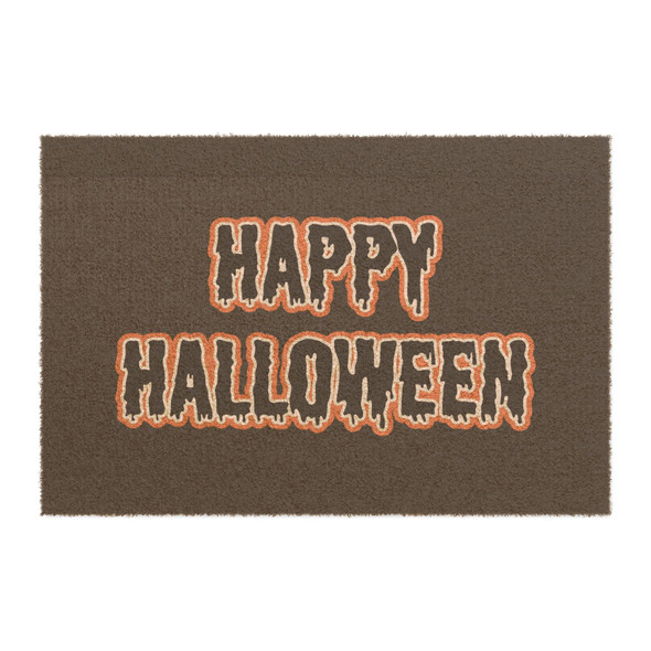 Happy Halloween Anti-Slip Coir Doormat 24" x 16" - Spooky Drips