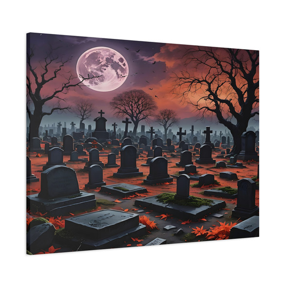 Twilight's Requiem: Large Stretched Canvas Wall Art 40" x 30" - Eternal Slumber in Gothic Shadows, Memento Mori Landscape Twilight's Requiem: Large Stretched Canvas Wall Art 40" x 30" - Eternal Slumber in Gothic Shadows, Memento Mori Landscape