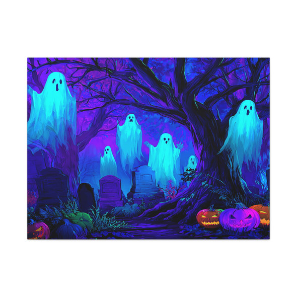 Spectral Harvest: Large Stretched Canvas Wall Art 40" x 30" - Haunting Halloween Ethereal Ghostscape Spectral Harvest: Large Stretched Canvas Wall Art 40" x 30" - Haunting Halloween Ethereal Ghostscape