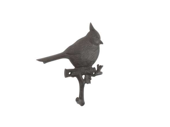 Handcrafted Cast Iron Cardinal Sitting on a Tree Branch Decorative Metal Wall Hook 6.5" from Hampton Creations Handcrafted Cast Iron Cardinal Sitting on a Tree Branch Decorative Metal Wall Hook 6.5" from Hampton Creations