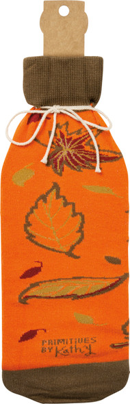 Thanksgiving Wine Bottle Sock Holder | I'm Thankful For You & Wine | Primitives by Kathy