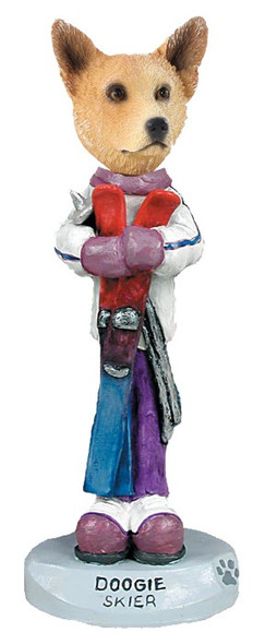 Red Australian Cattle Dog Skier Doogie Collectible Dog Figurine