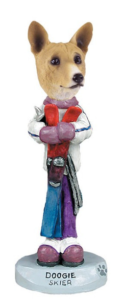 Basenji Skier Doogie Collectible Dog Figurine