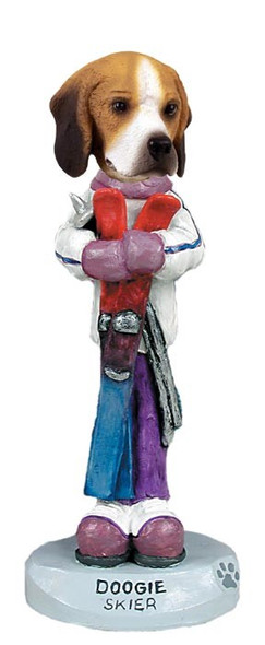 Beagle Skier Doogie Collectible Dog Figurine