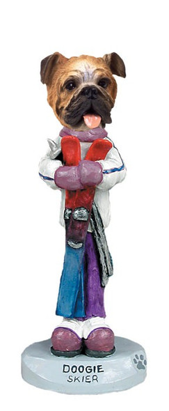 Bulldog Skier Doogie Collectible Dog Figurine