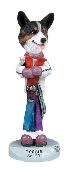 Cardigan Welsh Corgi Skier Doogie Collectible Dog Figurine
