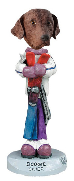 Chesapeake Bay Retriever Skier Doogie Collectible Dog Figurine