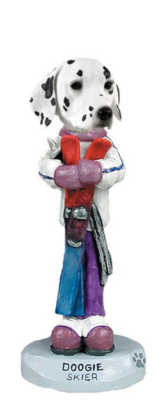 Dalmatian Skier Doogie Collectible Dog Figurine