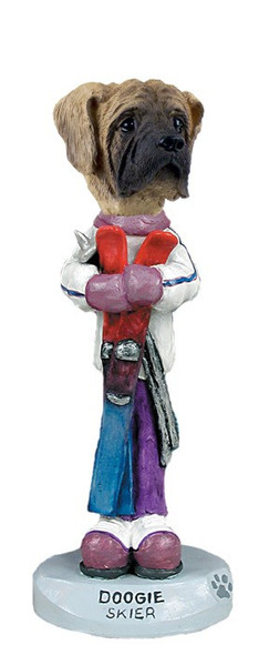 Mastiff Skier Doogie Collectible Dog Figurine