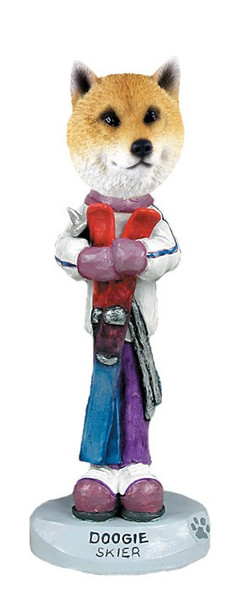 Shiba Inu Skier Doogie Collectible Dog Figurine