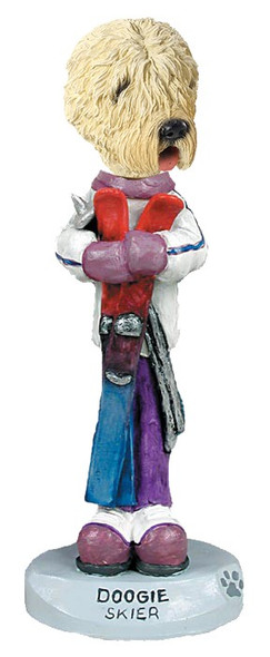 Soft Coated Wheaten Terrier Skier Doogie Collectible Dog Figurine