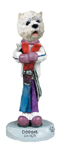 West Highland White Terrier Skier Doogie Collectible Dog Figurine