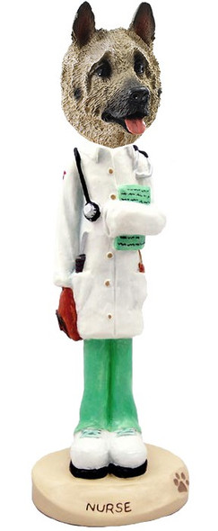 Fawn Akita Nurse Doogie Collectible Dog Figurine