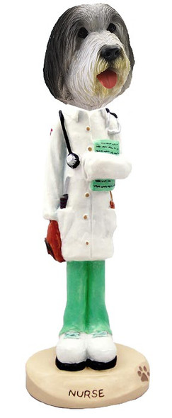 Bearded Collie Nurse Doogie Collectible Dog Figurine