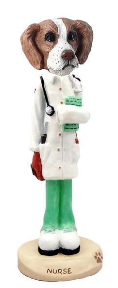 Brown & White Brittany Nurse Doogie Collectible Dog Figurine
