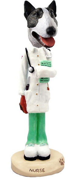Brindle Bull Terrier Nurse Doogie Collectible Dog Figurine