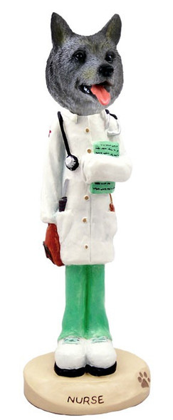 Norwegian Elkhound Nurse Doogie Collectible Dog Figurine
