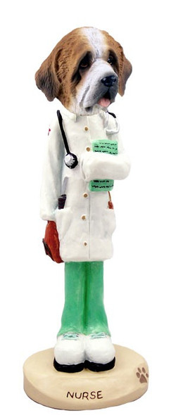 Rough Coat Saint Bernard Nurse Doogie Collectible Dog Figurine