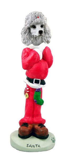 White Poodle Santa Doogie Collectible Dog Figurine